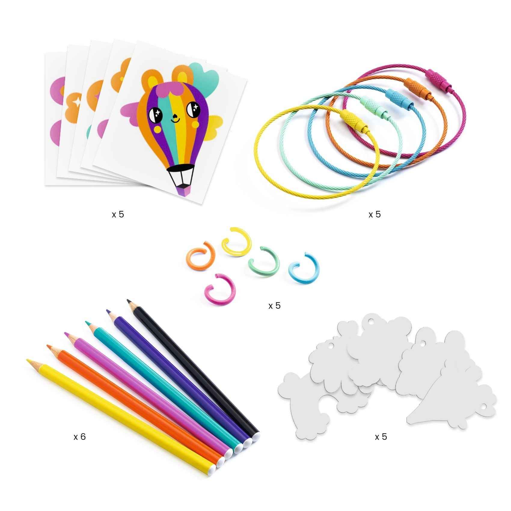 Djeco craft kit Krimpie Dinkie - Kawaii keychains