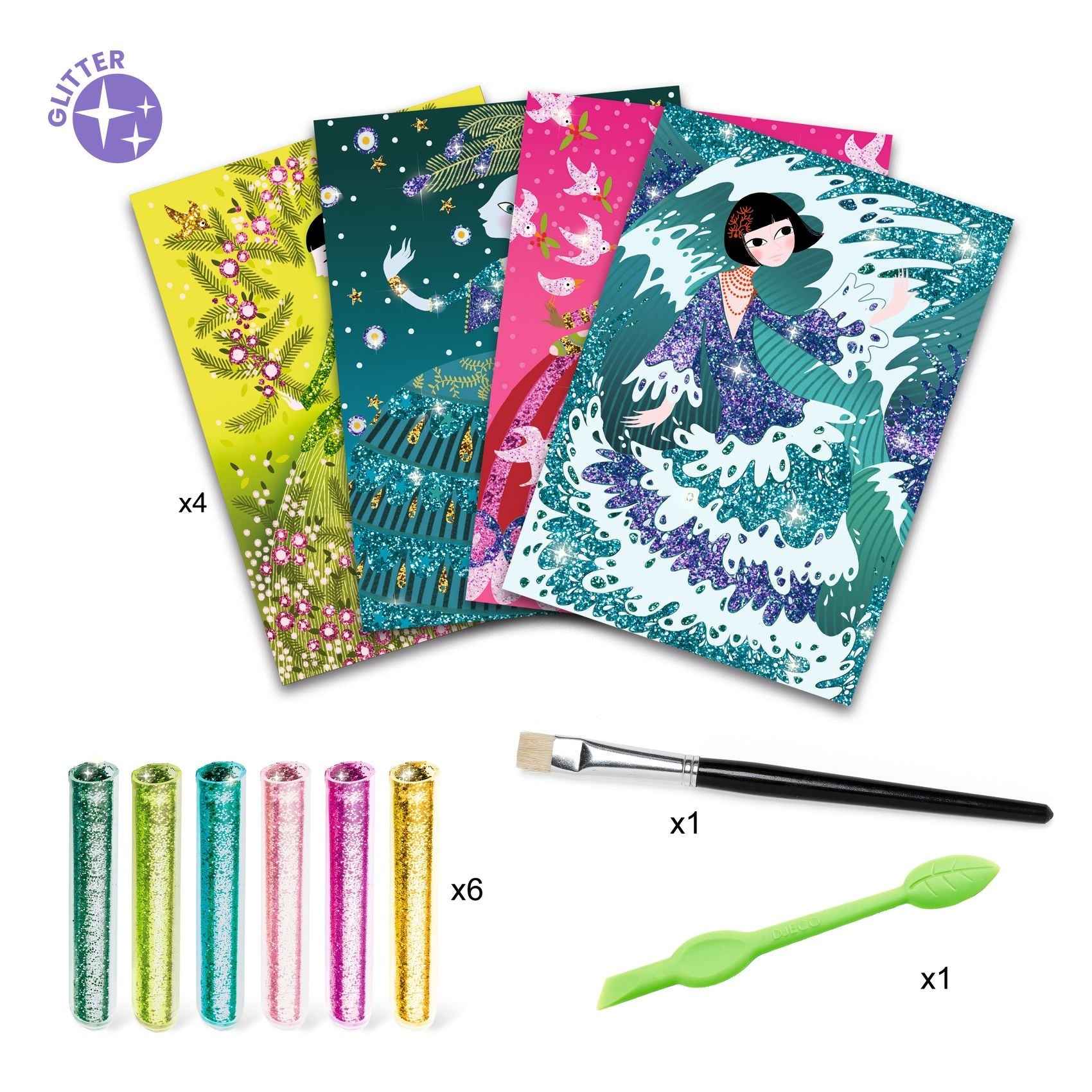 Djeco | Glitter Schilderijen - Glitterjurken