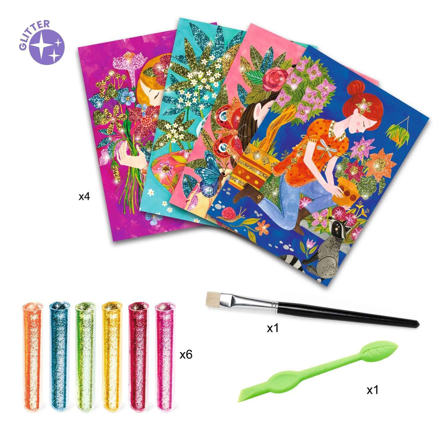 Djeco - Colored Sand and Glitter - Flower Fragrances, Ages 7-13 Years
