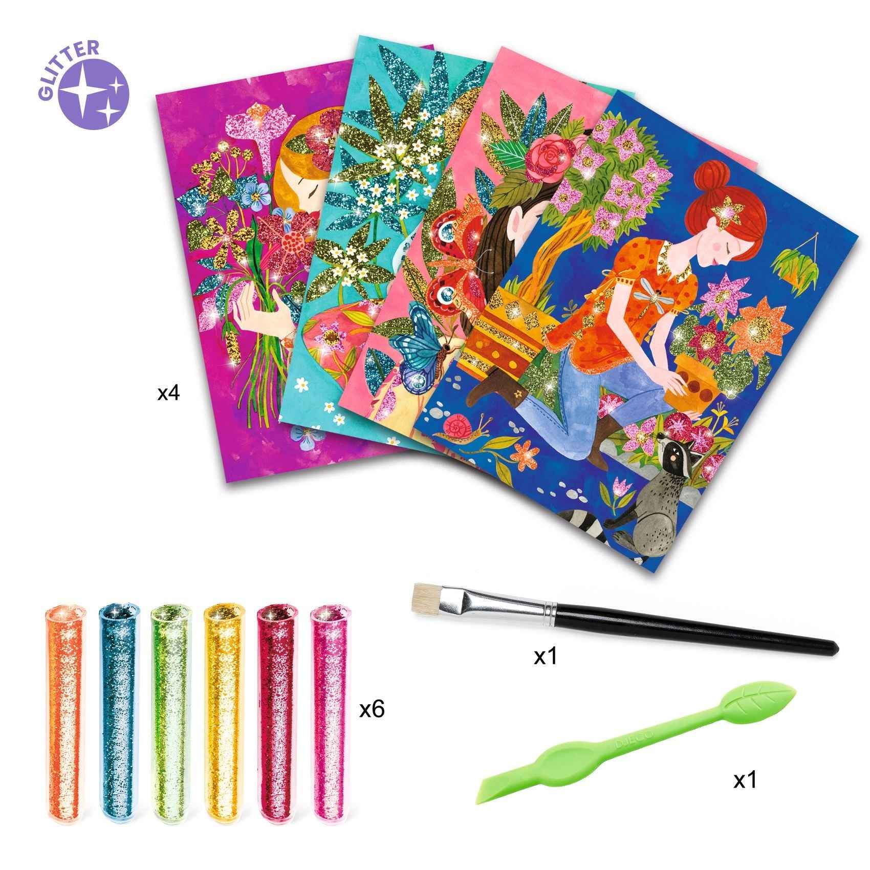 Djeco - Colored Sand and Glitter - Flower Fragrances, Ages 7-13 Years