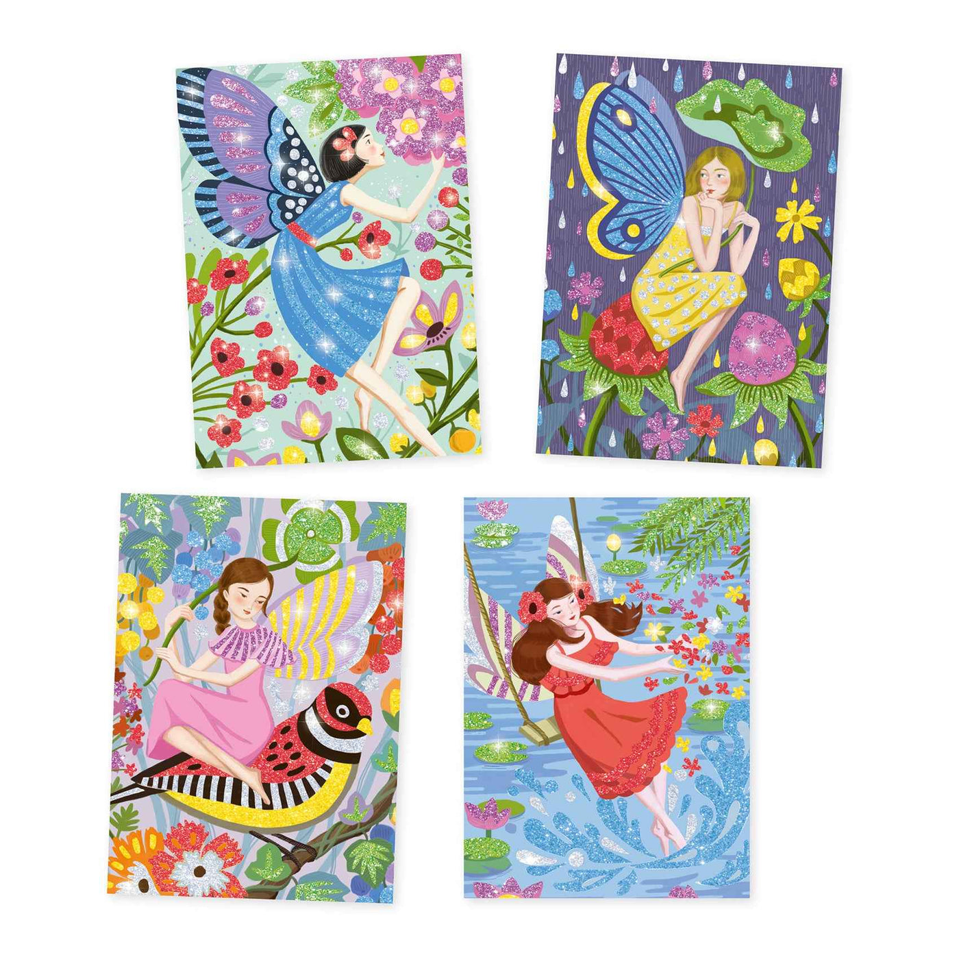 Djeco Fairies Glitter Painting Kits, Ages 7+