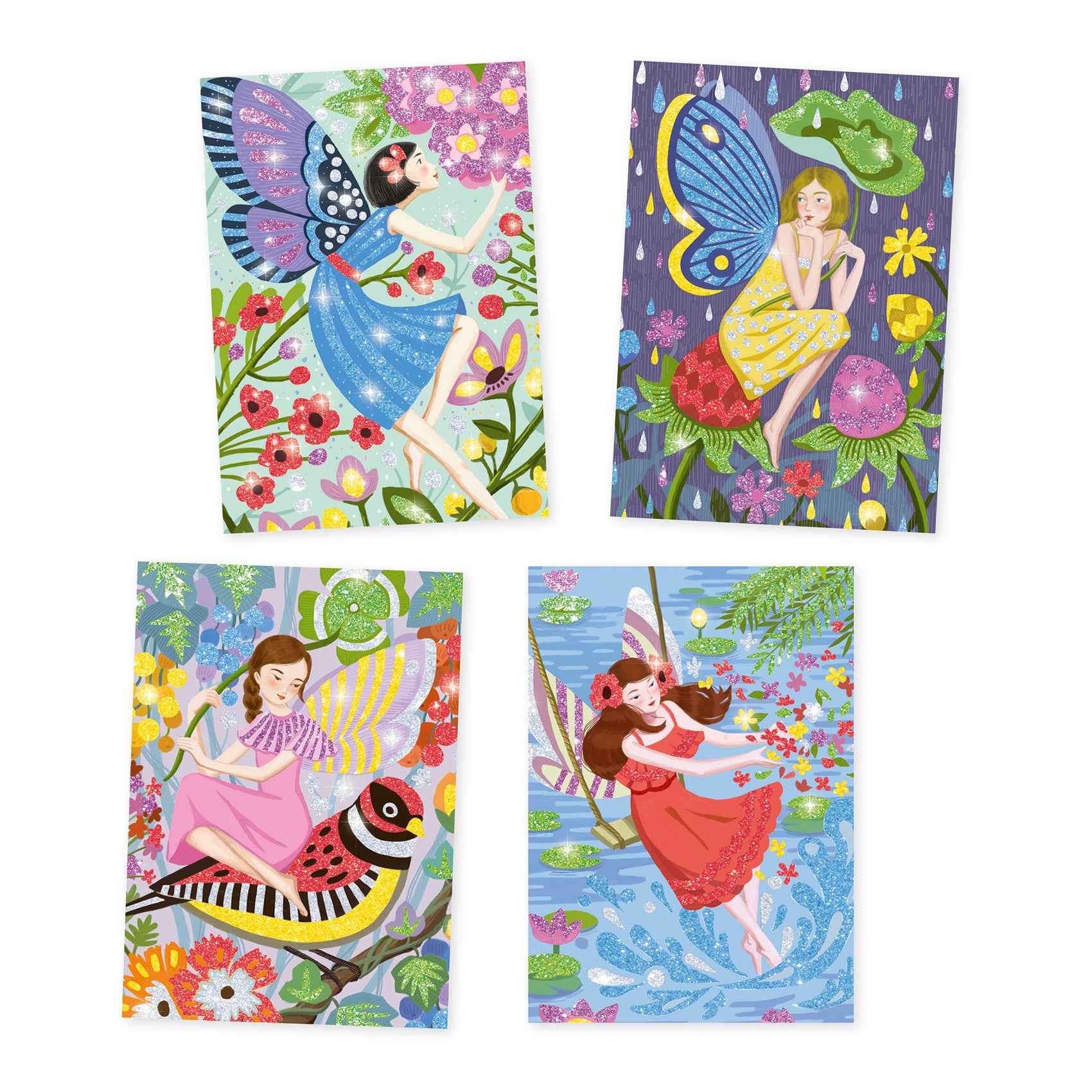 Djeco Fairies Glitter Painting Kits, Ages 7+
