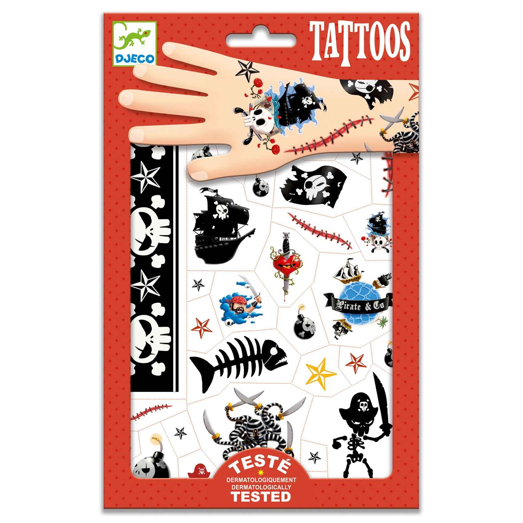 Djeco - tattoos Piraten +3jr