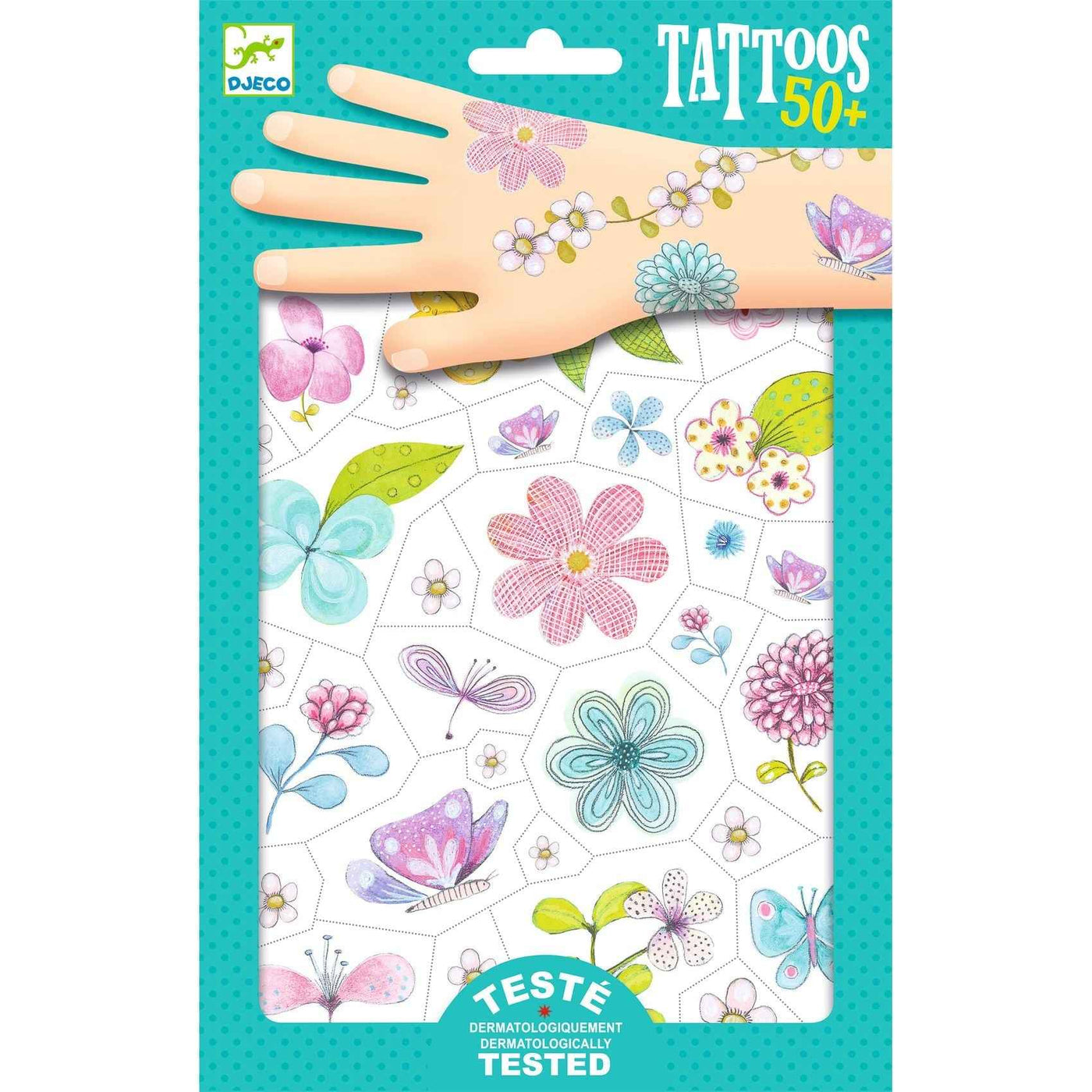Djeco - tattoos Bloemen - glitter +3jr