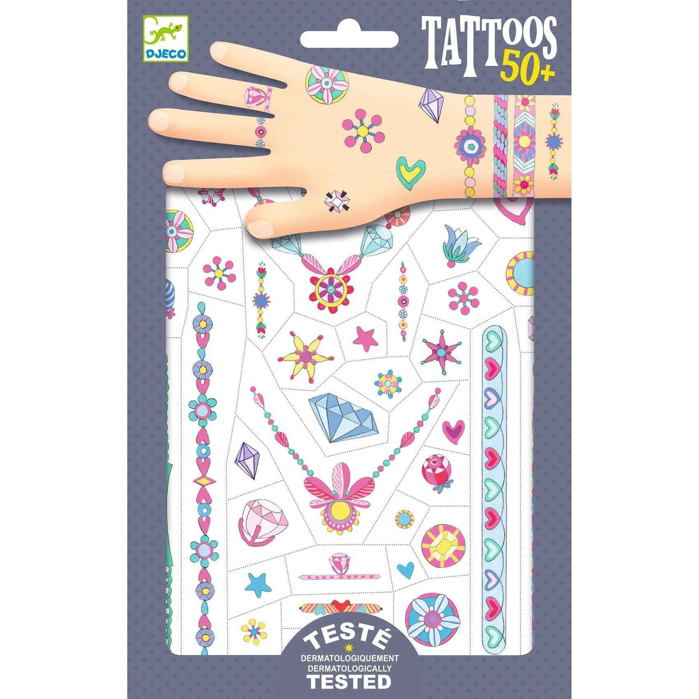 Djeco - tattoos Jenni's sieraden - neon +3jr