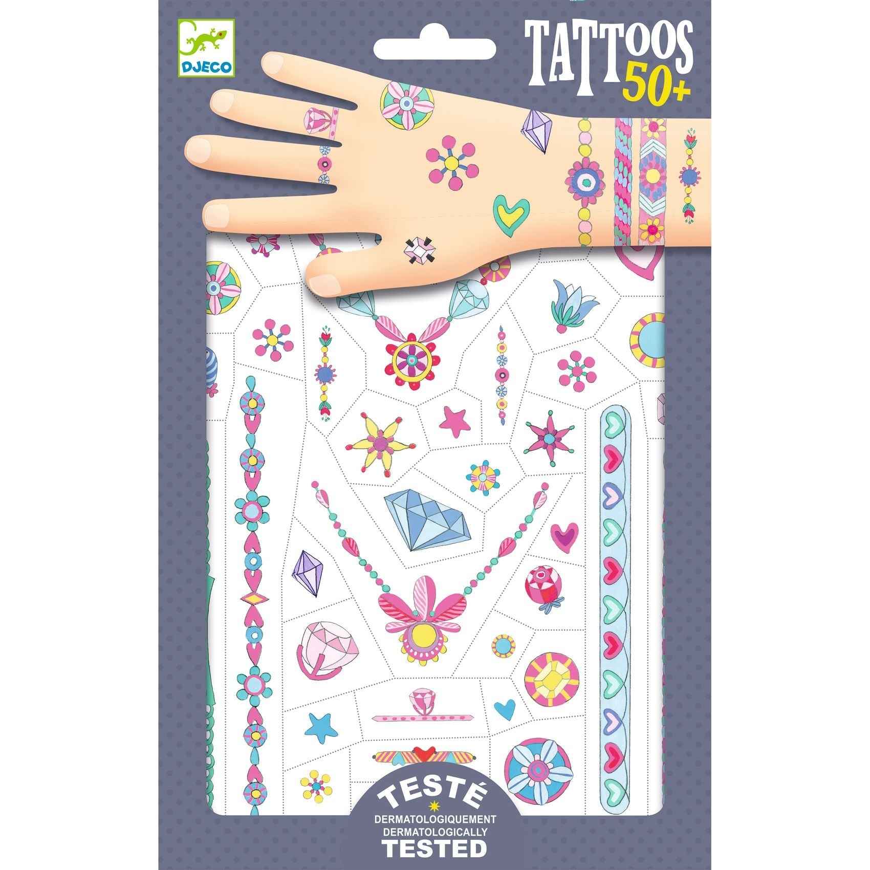 Djeco - tattoos Jenni's sieraden - neon +3jr