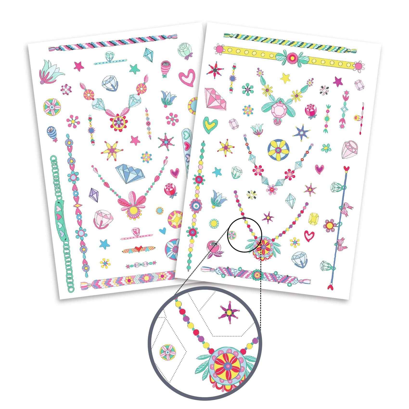 Djeco - tattoos Jenni's sieraden - neon +3jr