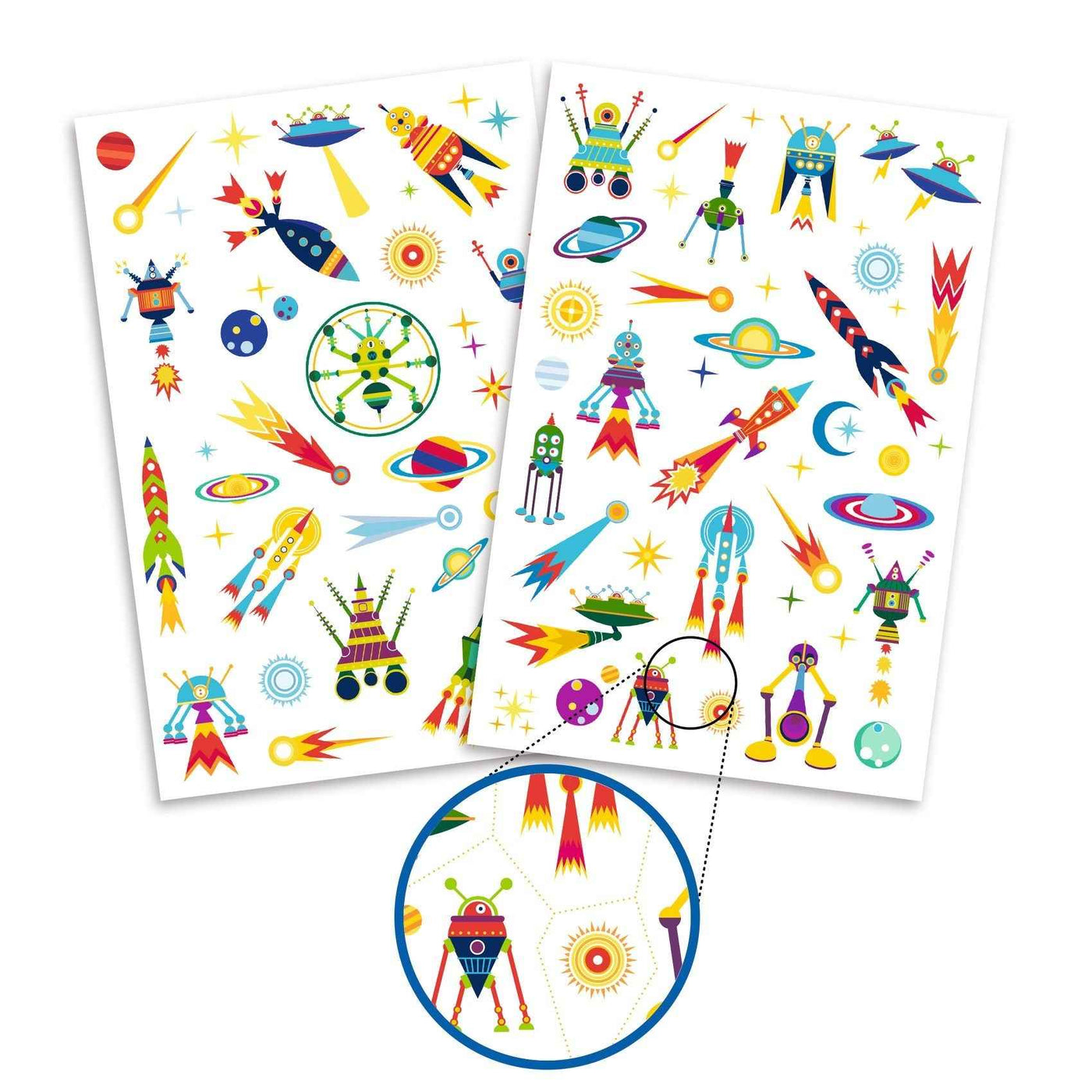 Tattoos Space Oddity - glow in the dark - Djeco