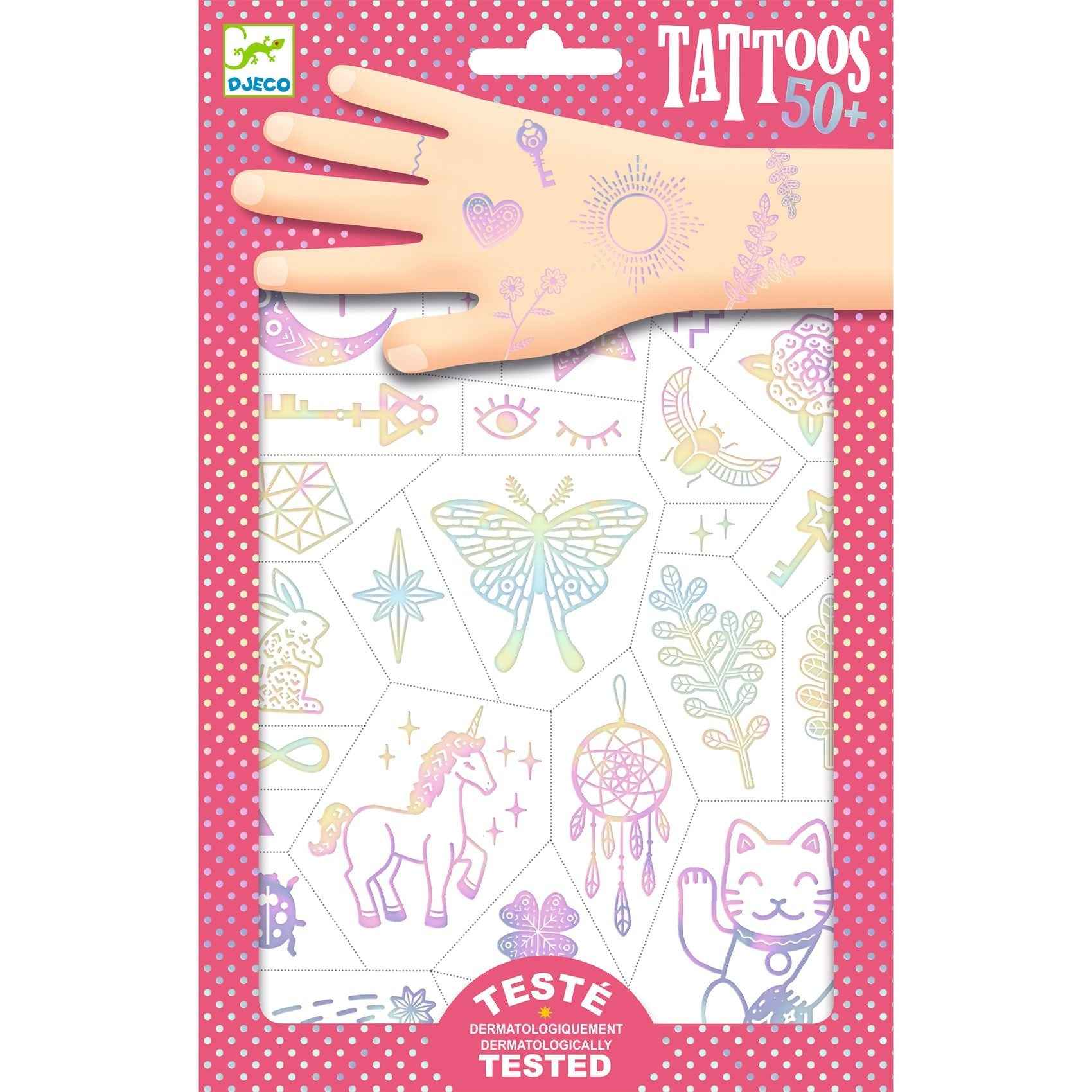 Djeco iridescent lucky charms tattoos +3jr
