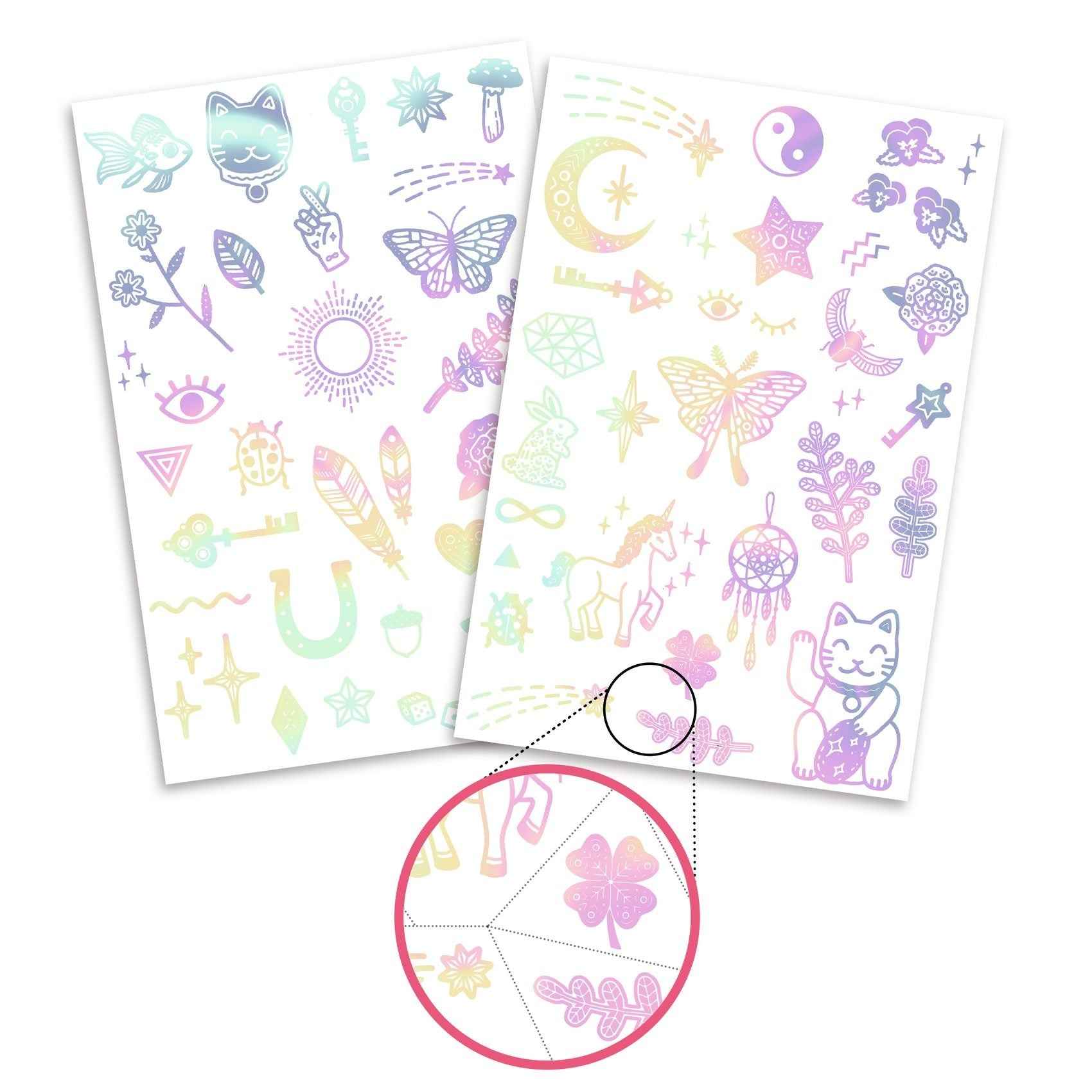 Djeco iridescent lucky charm tattoos +3jr
