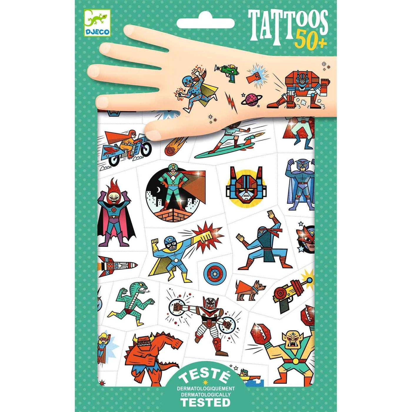 Djeco tattoos Heroes versus Villains +3 years