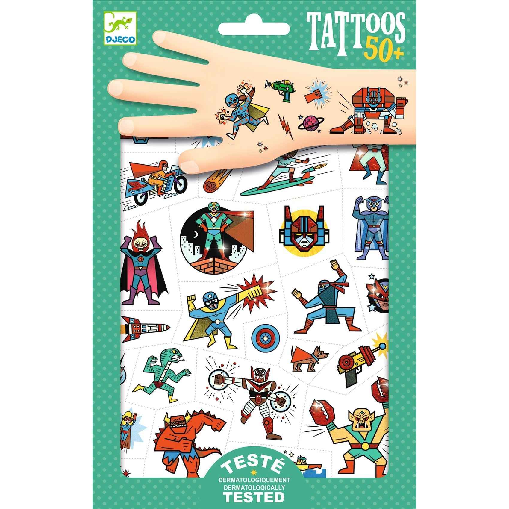 Djeco tattoos Heroes versus Villains +3 years