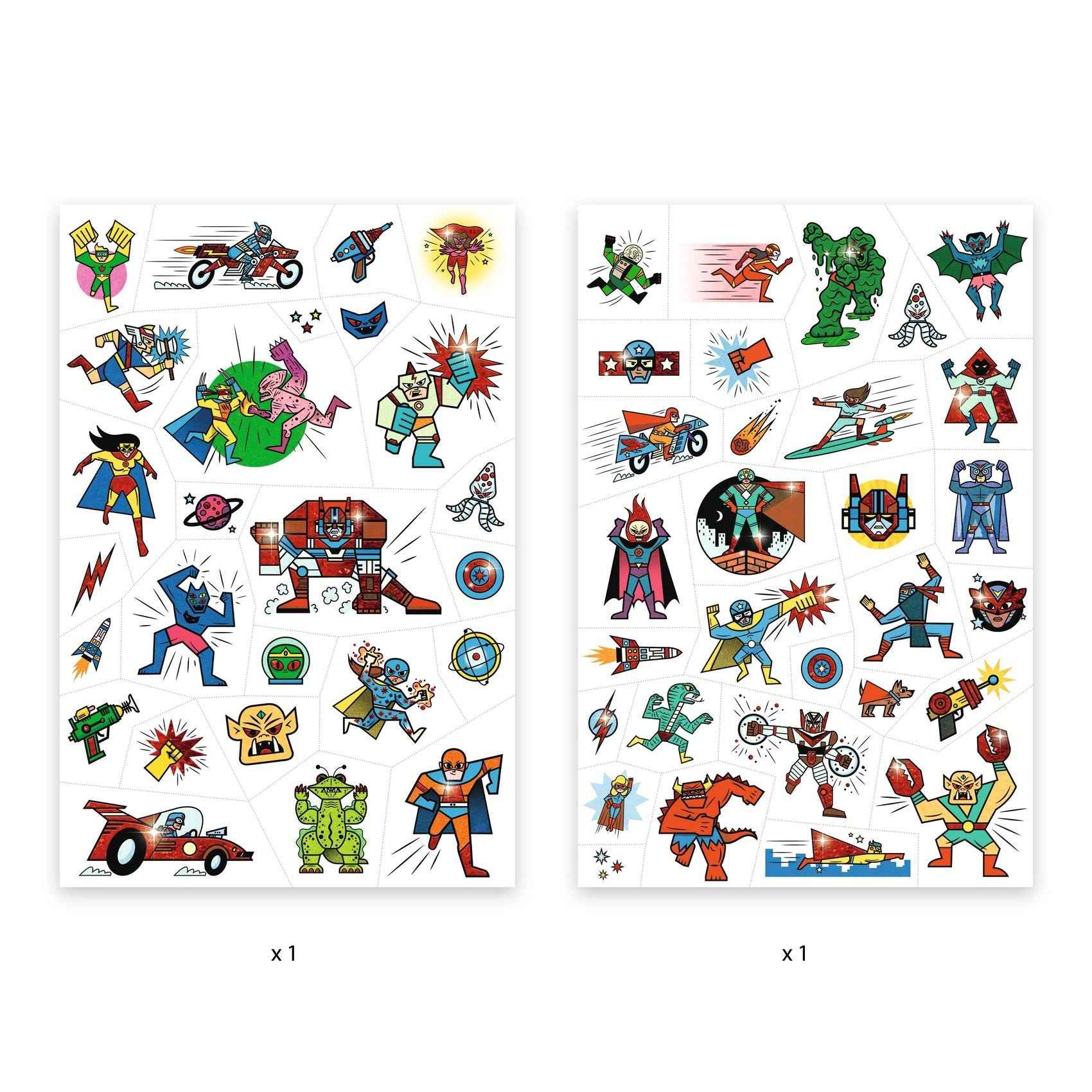 Djeco tattoos Heroes versus Villains +3jr