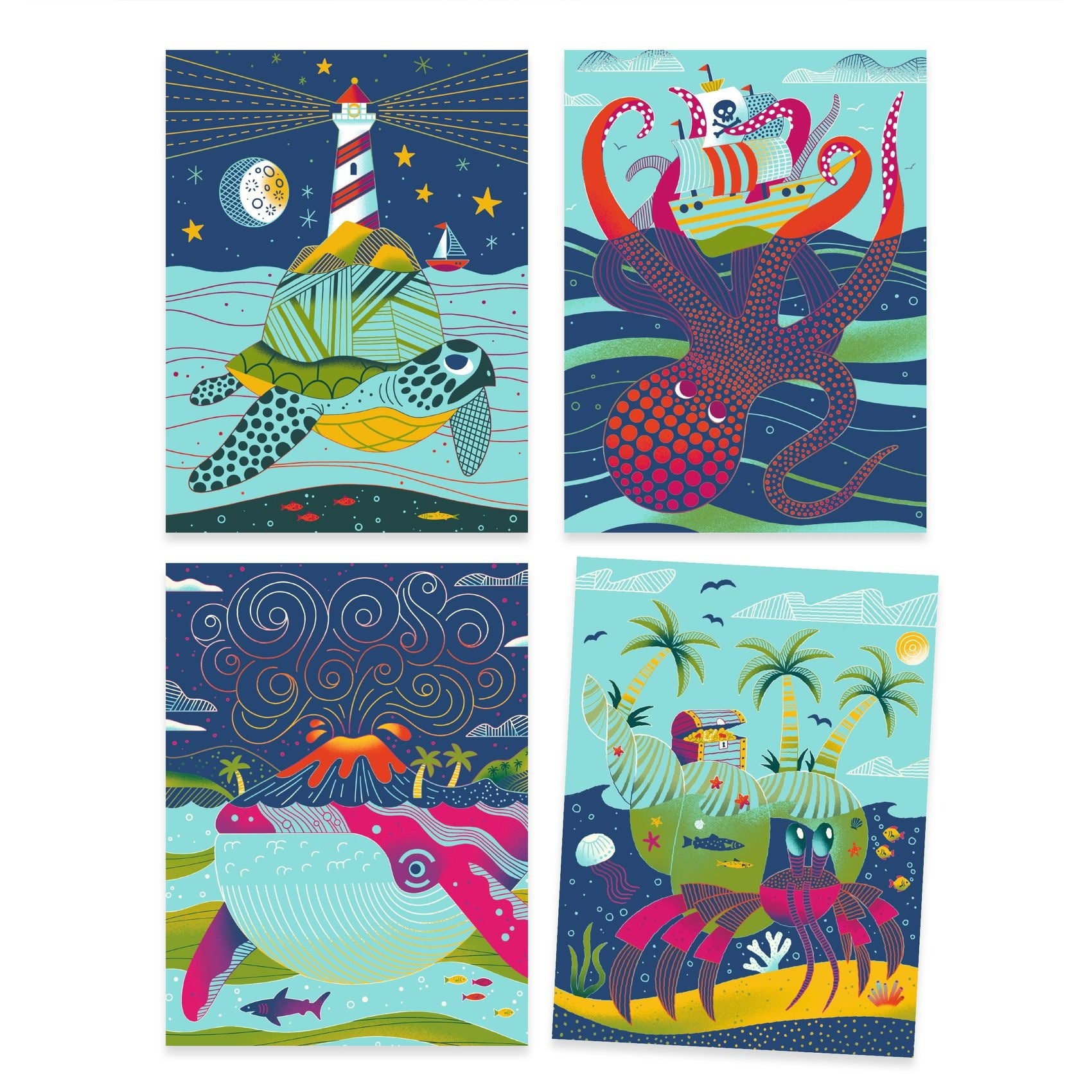 Djeco kraskaarten Topsy-Turvy 5-8jr