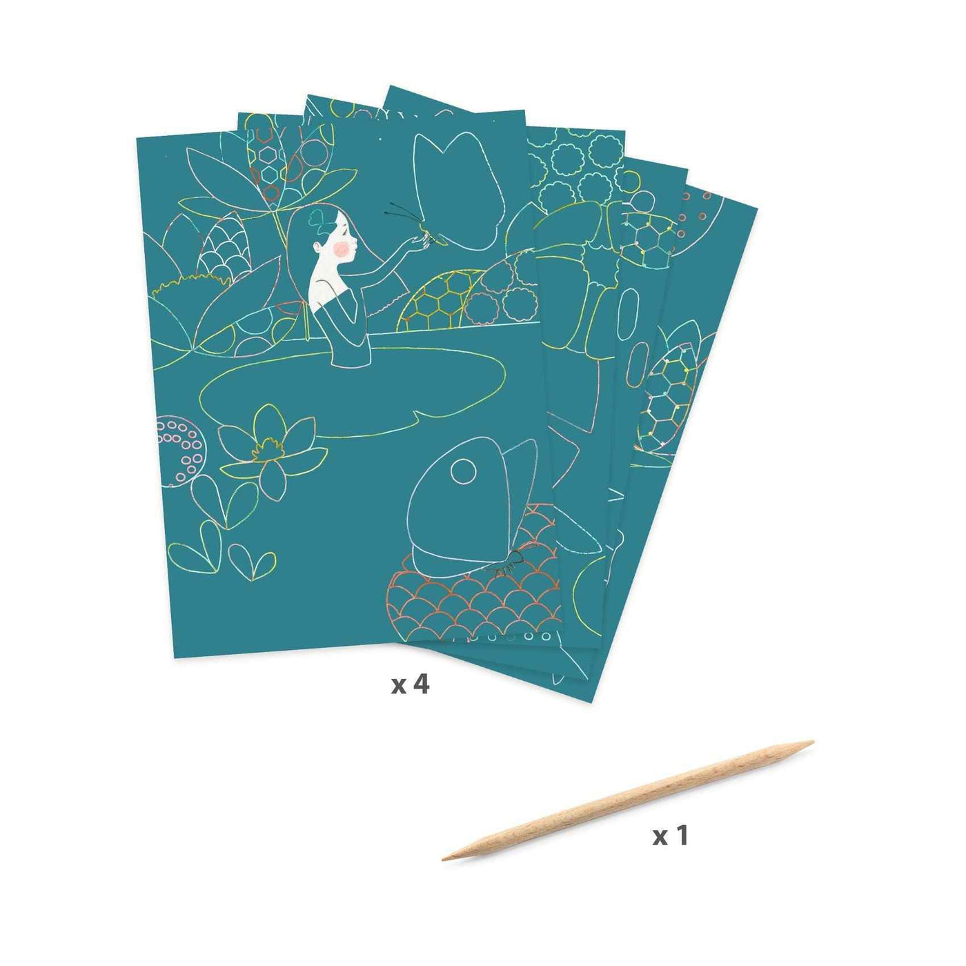 Djeco Coloring Cards The Pond +7jr