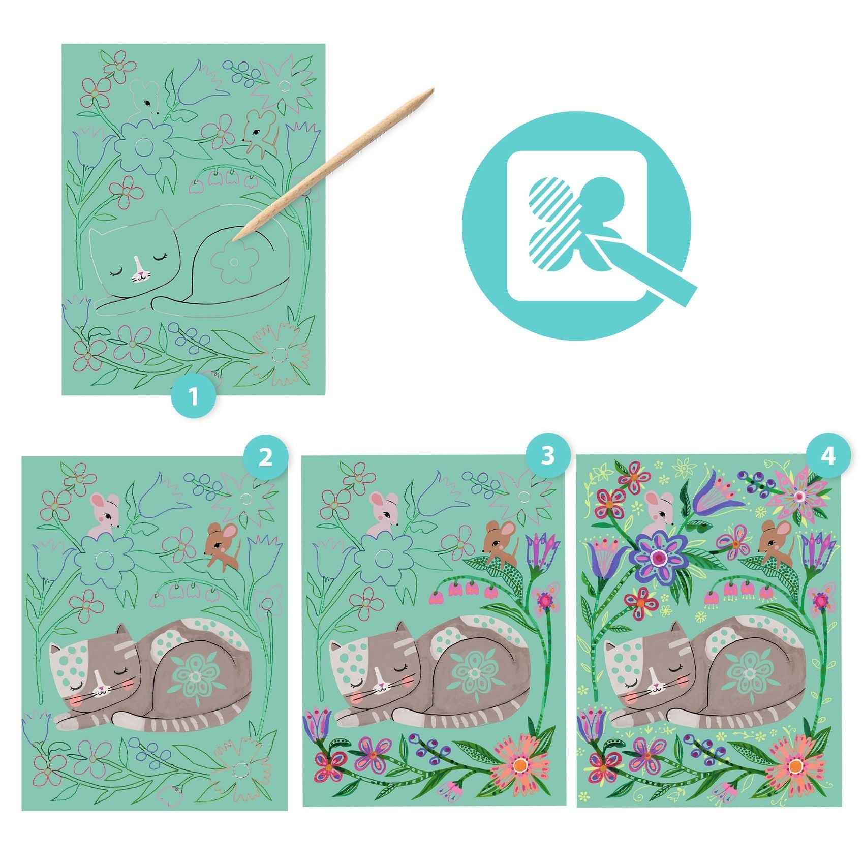 Djeco Scratch Cards Encounters for Ages 6-10