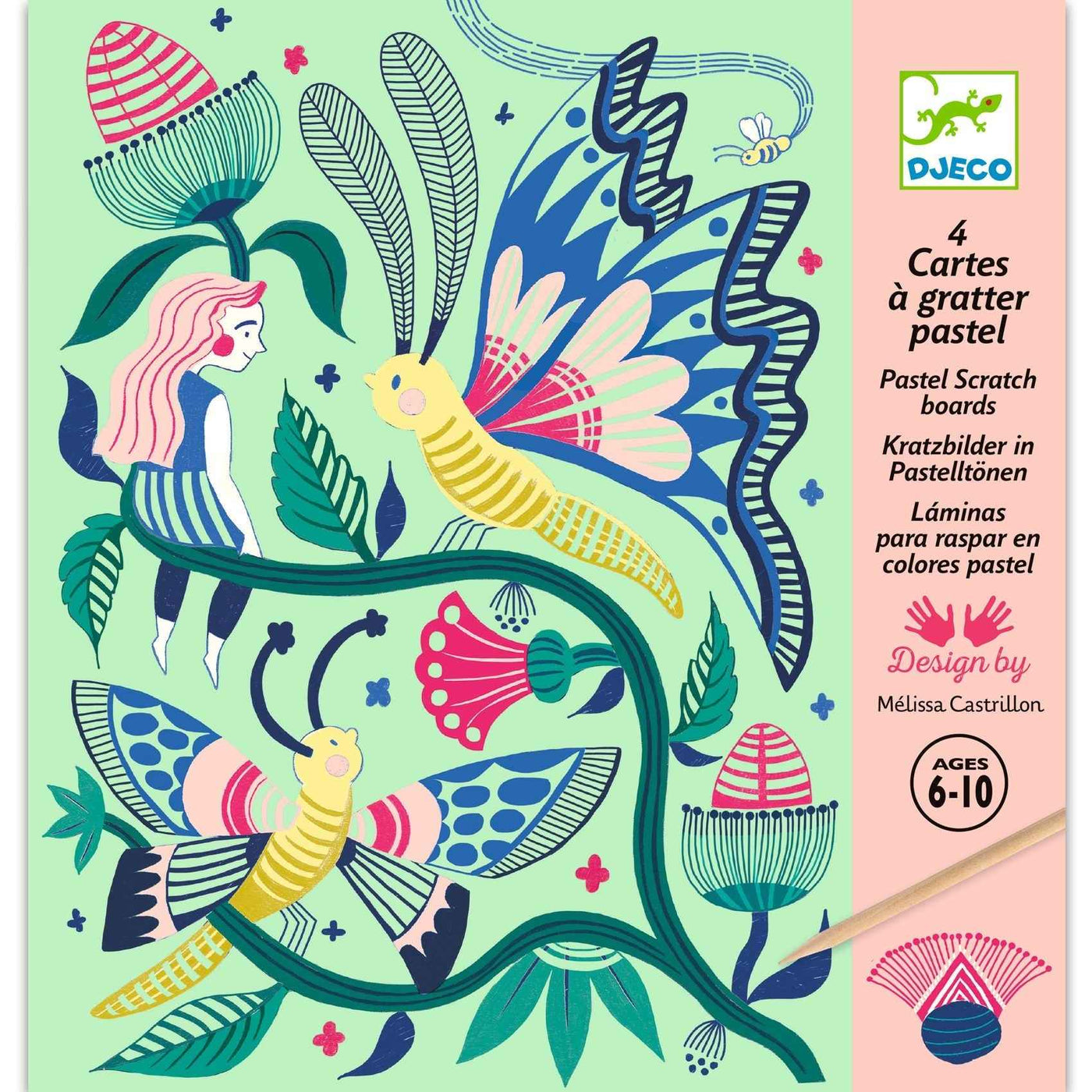 Djeco Scratch Cards Fantasy Garden Ages 6+