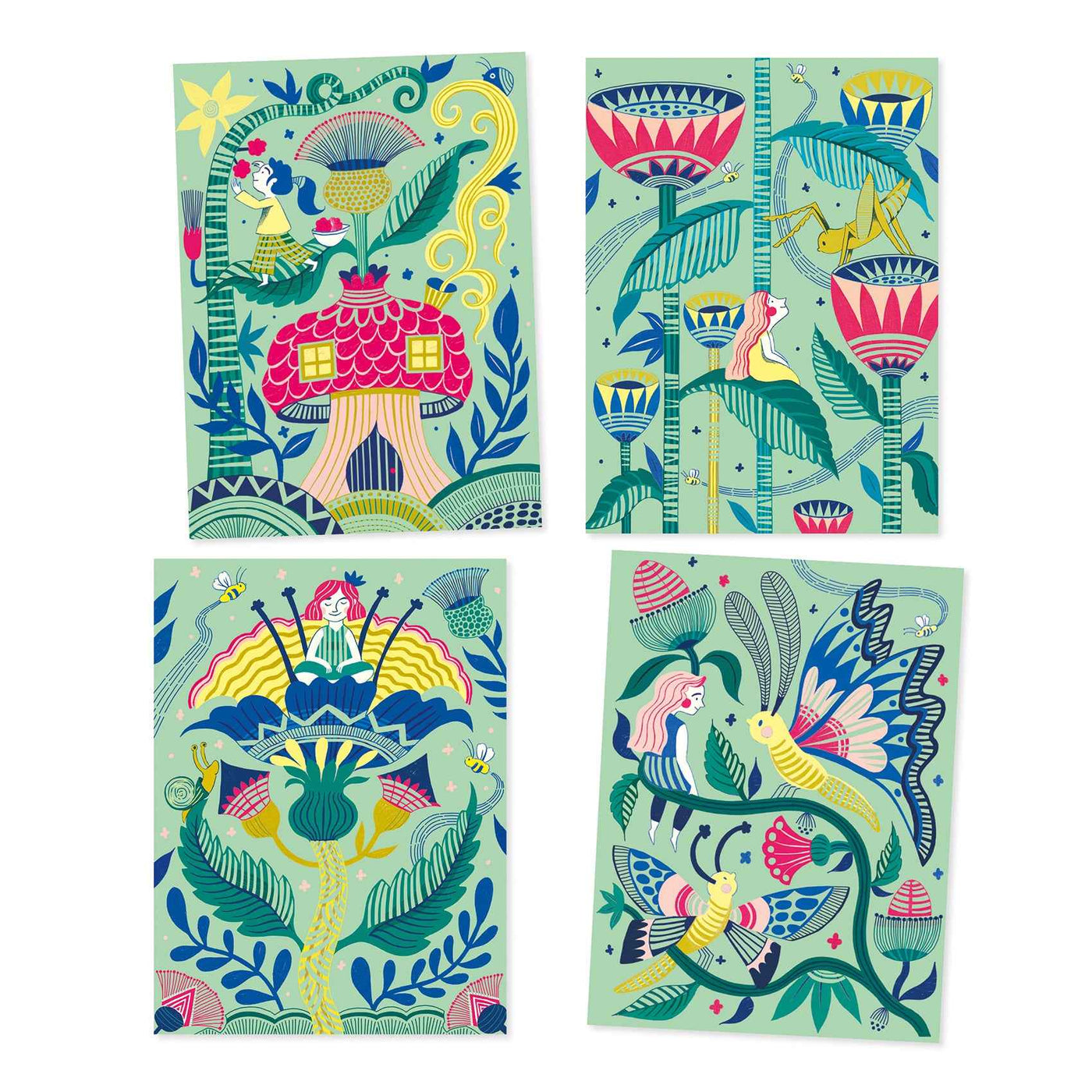 Djeco Fantasy Garden coloring books ages 6+
