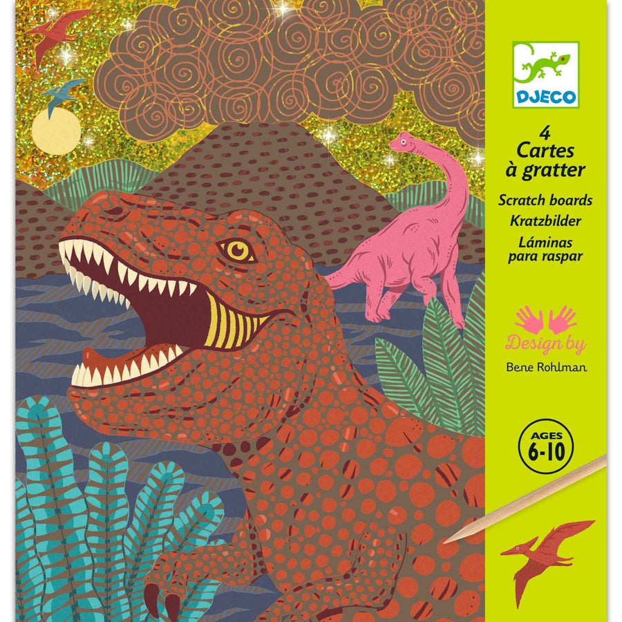 Djeco | 4  Kraskaarten - Dinosaurussen