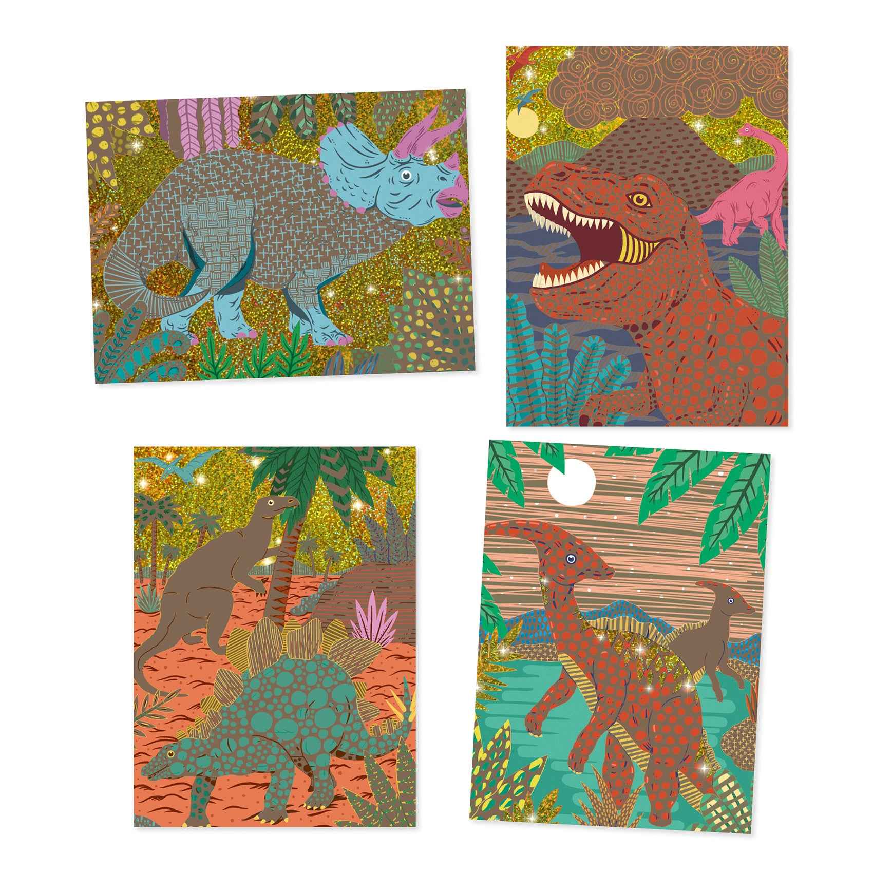 Djeco | 4 Scratch Cards - Dinosaurs