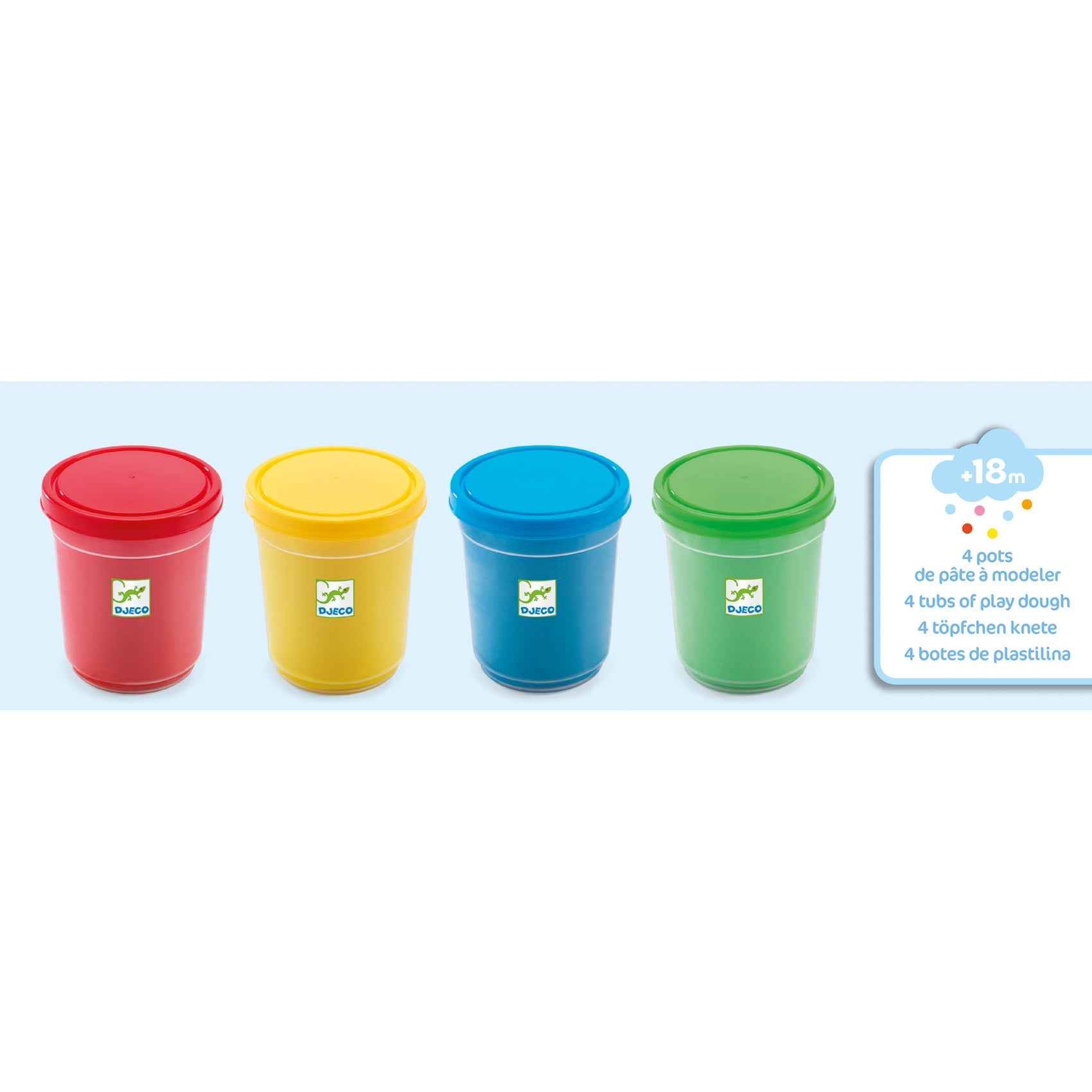 Djeco Modeling Clay 4 Pots of Classic Colors