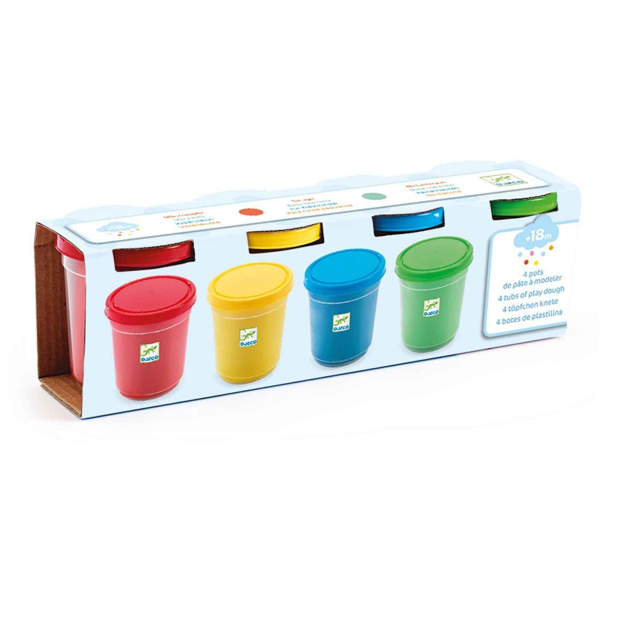 Djeco modeling clay 4 pots of classic colors
