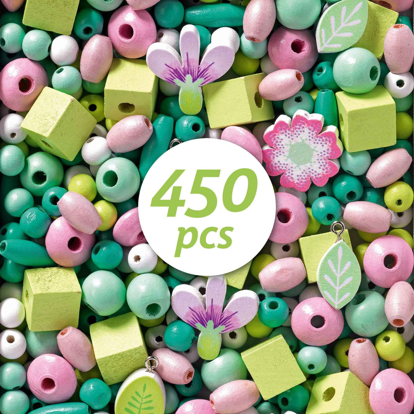 Djeco Wooden Beads Leaves and Flowers