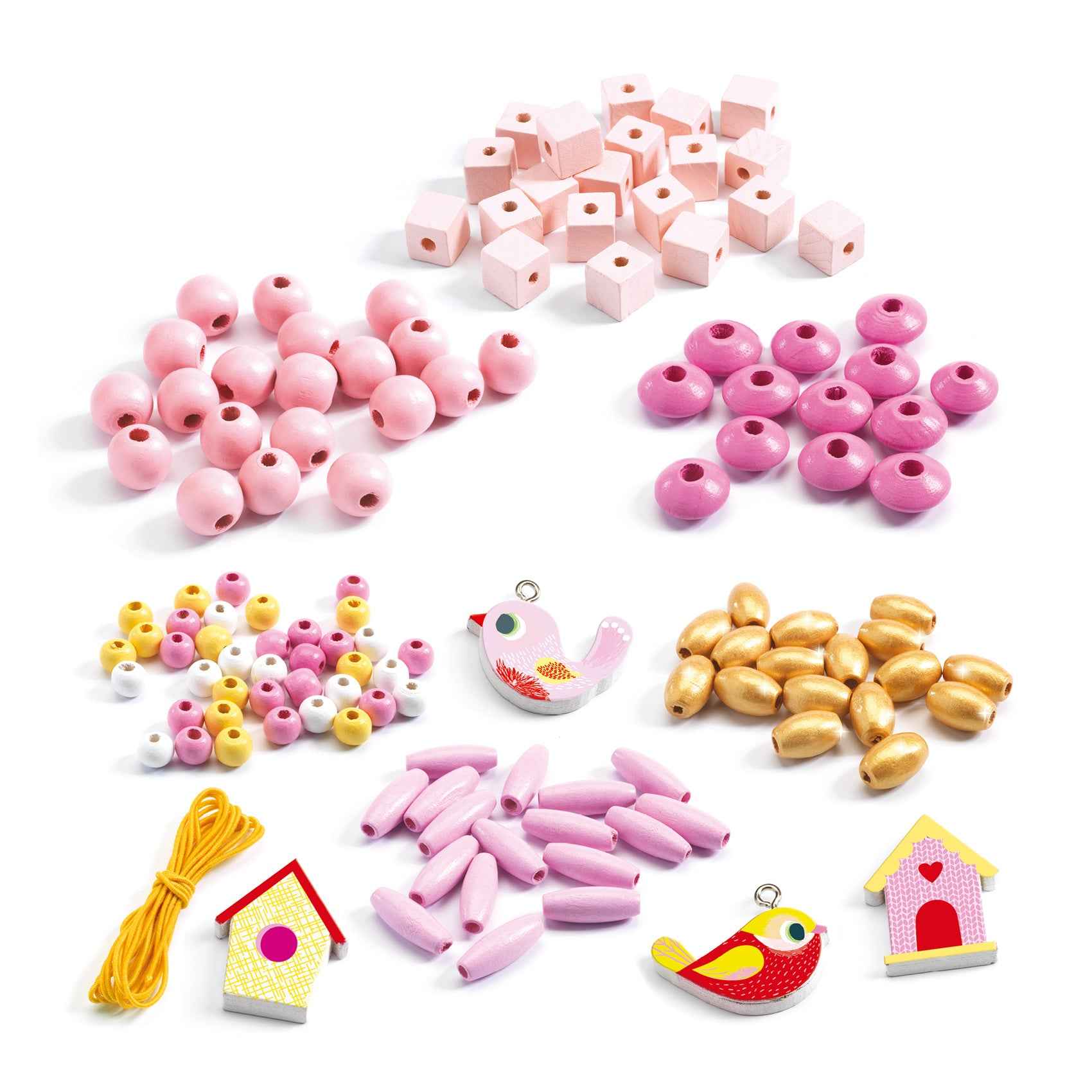 Djeco wooden beads - Birds