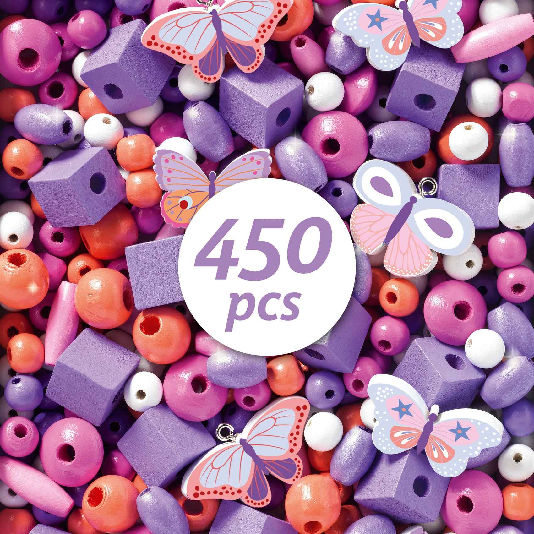 Djeco houten kralen - Butterflies