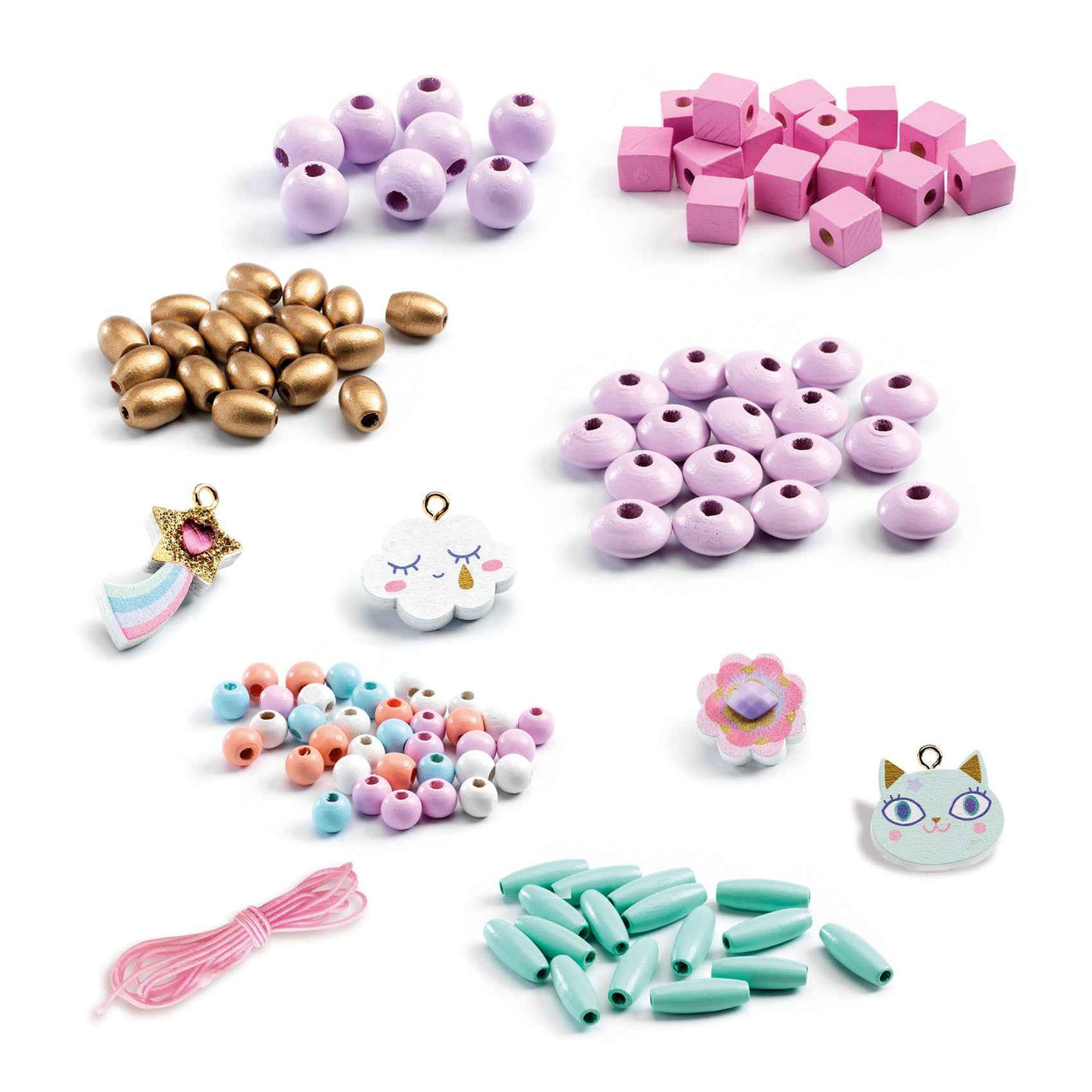 Djeco wooden beads - Rainbow