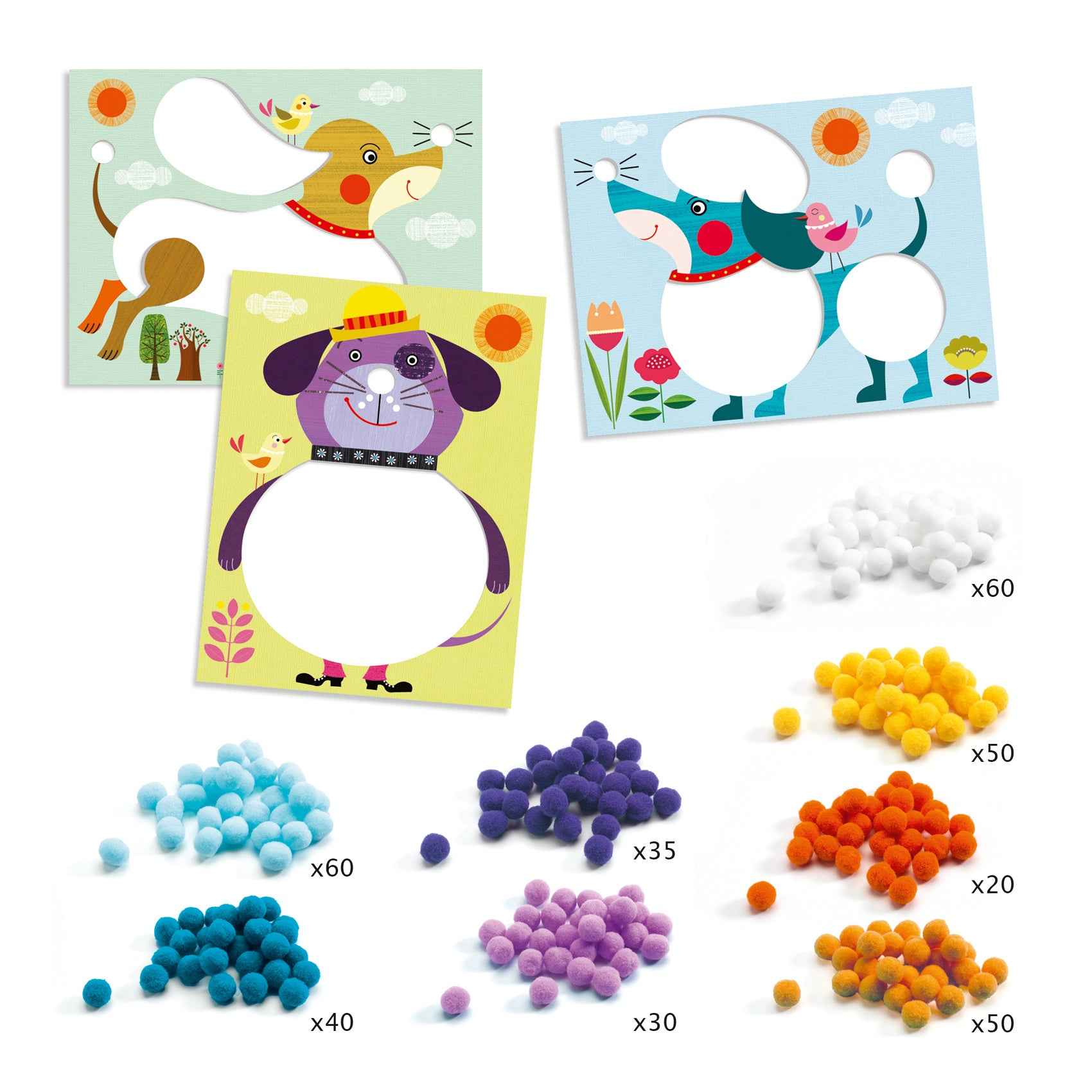 Pom-pom Puppy Craft Kit - Djeco
