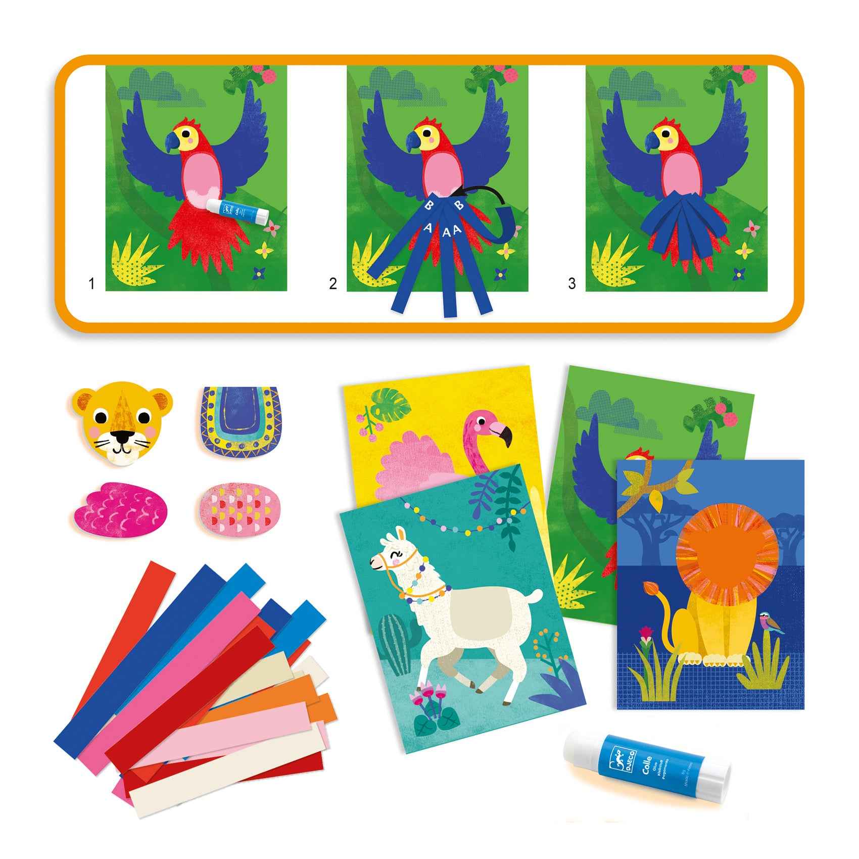 Djeco collages Dieren met krullen