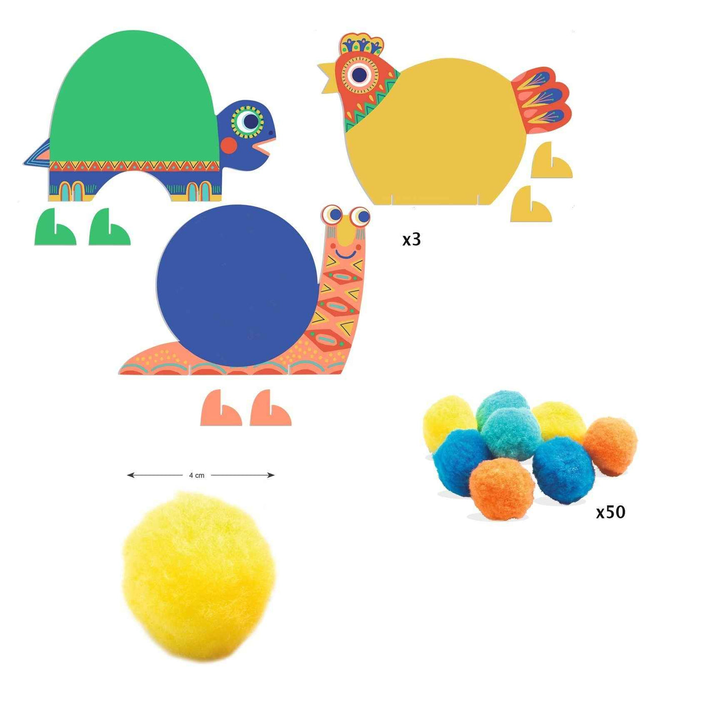 Djeco knutselpakket pompon dieren