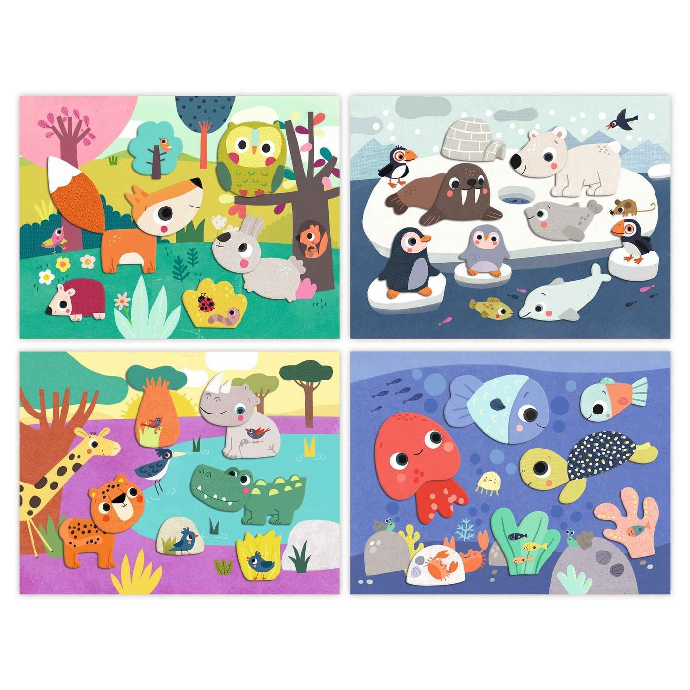 Djeco animal collage craft kit +18M