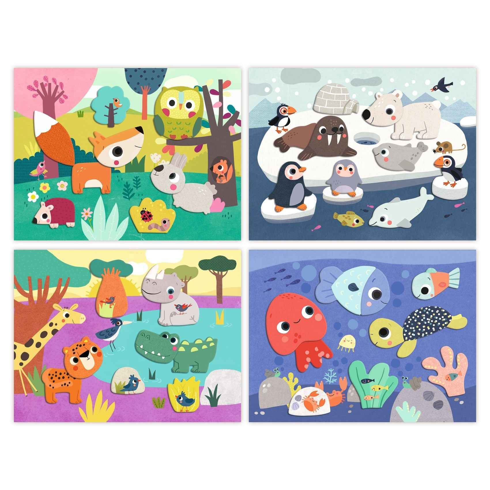 Djeco animal collage craft kit +18M
