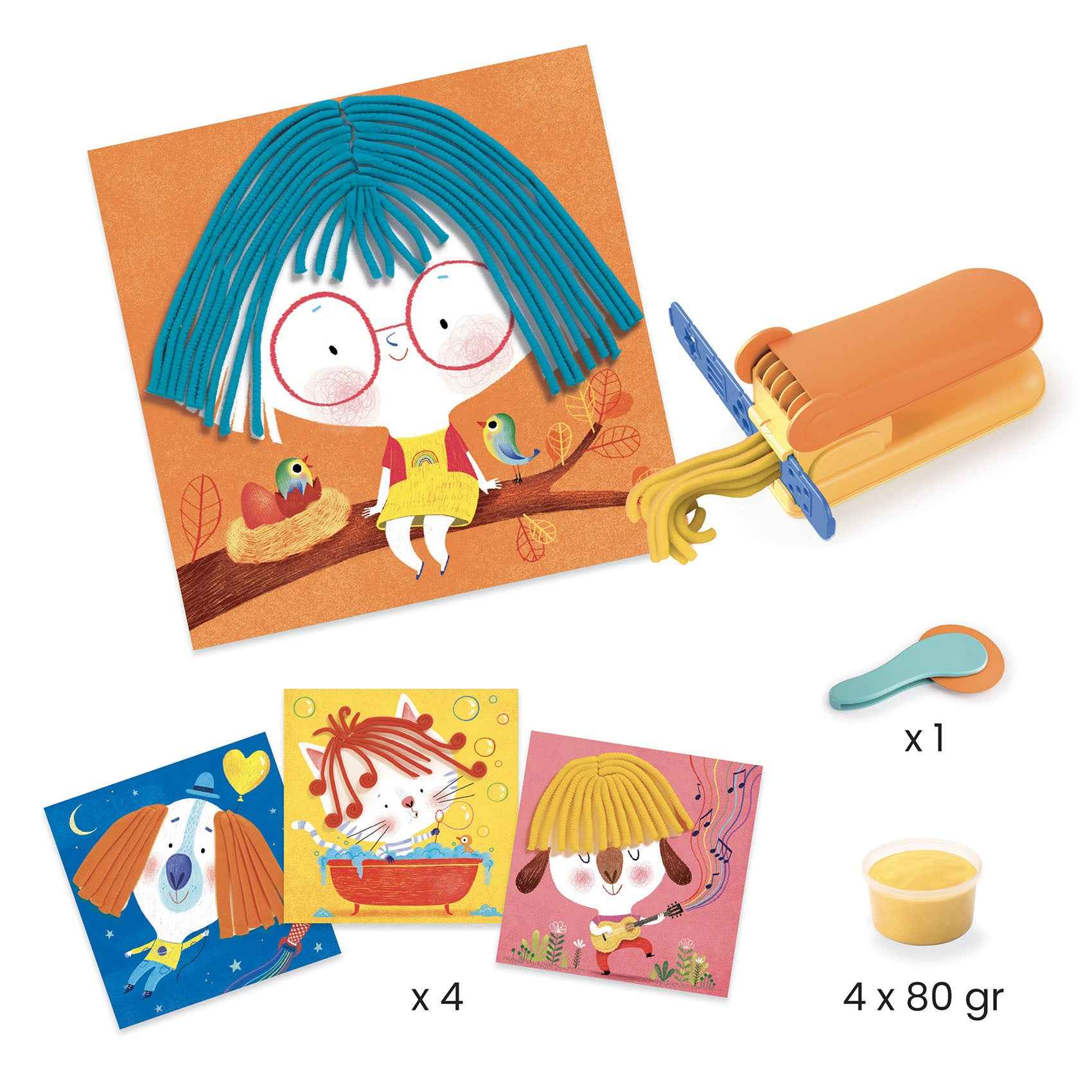 Djeco | Crafting with Clay: Curly and Straight Hair
