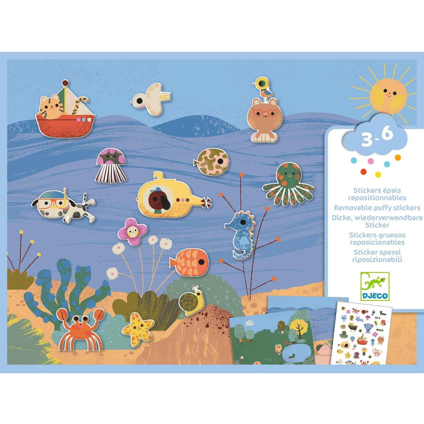Djeco | Removable Puffy Stickers Summertime