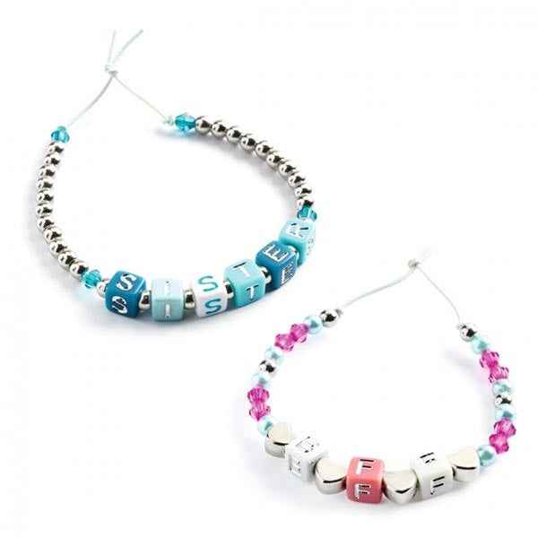 Djeco alphabet letter beads silver