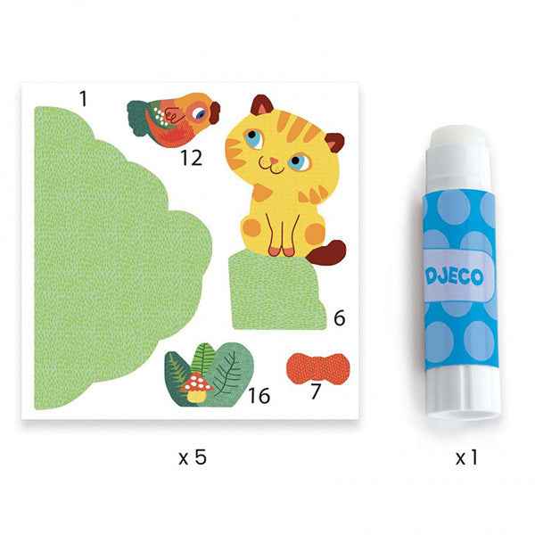 Djeco 3D Collage Garden Friends Craft Kit Ages 3+