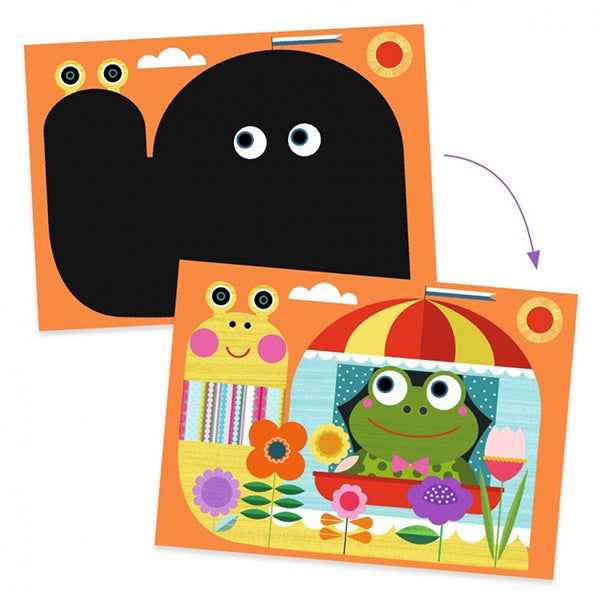 Djeco happy animal scratch cards +18M