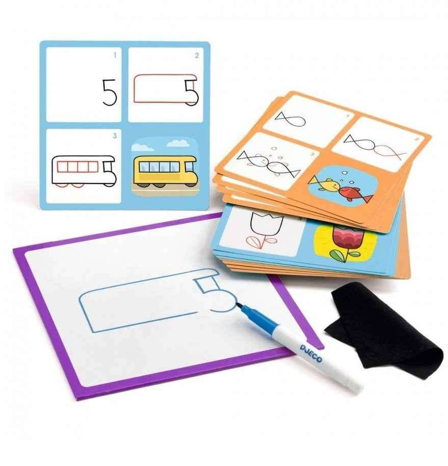 Djeco Learn to Draw Step-by-Step 1,2,3 & Co