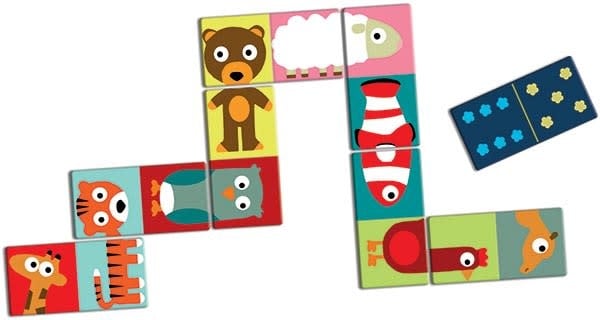 Djeco | Domino Puzzel 28 Stuks - Dieren
