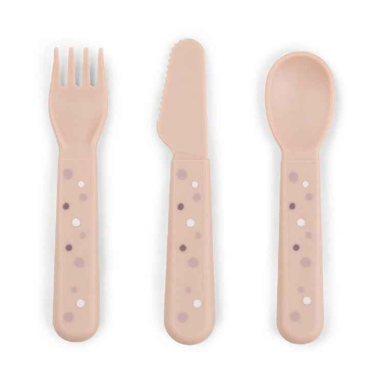 Done by Deer Foodie cutlery set  (lepel/vork/mes) - Happy dots Powder