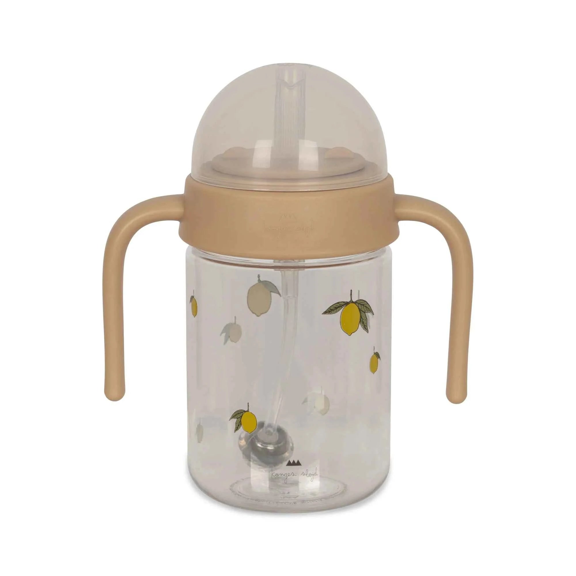 Konges Slojd Water Bottle with Handle in Lemon