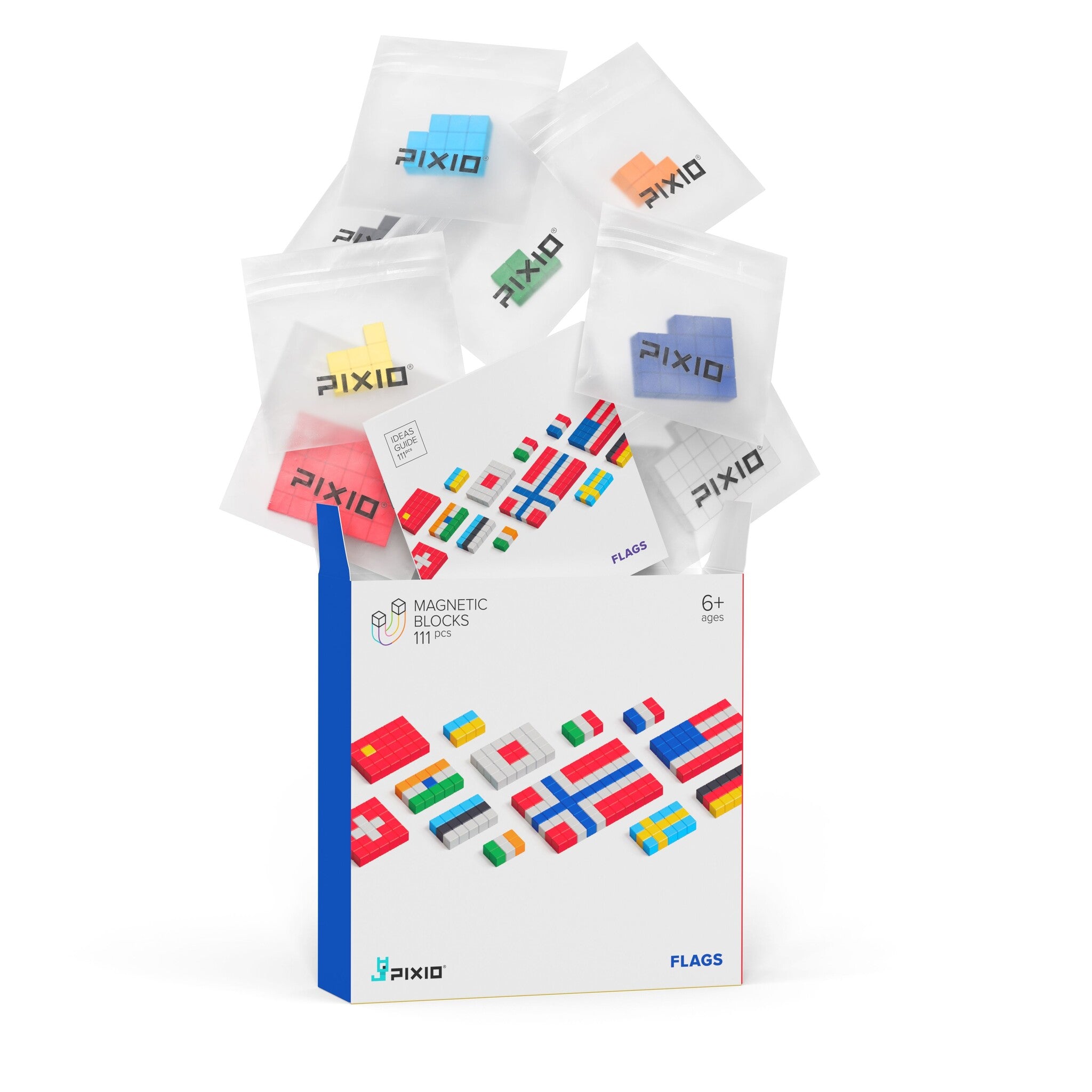 Pixio | Magnetische Blokken Story Series Flags 111 Stuks