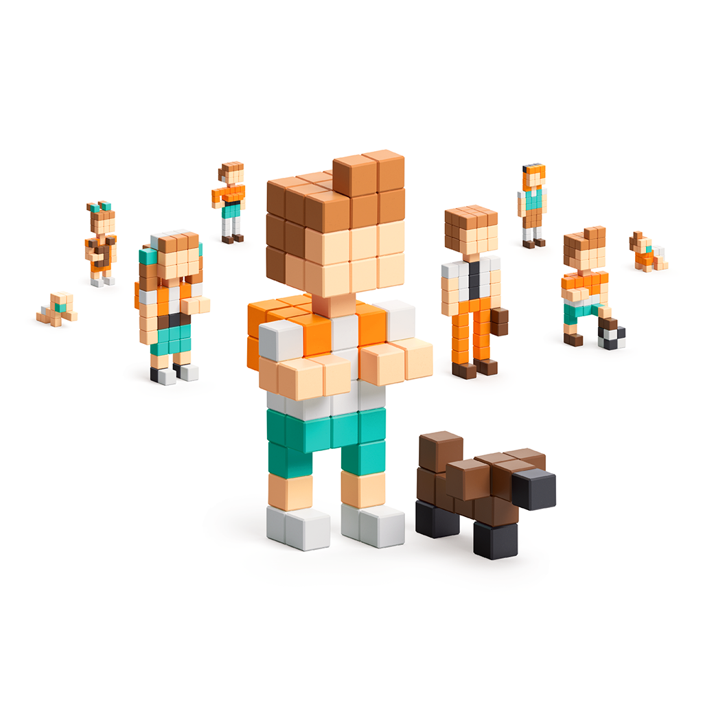 Pixio | Magnetische Blokken Story Series Happy Family 88 Stuks