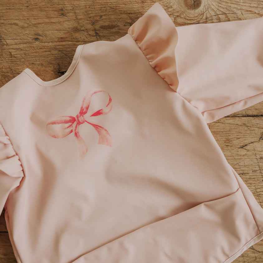 Elodie | Long-sleeved Romper with Rosy Bow