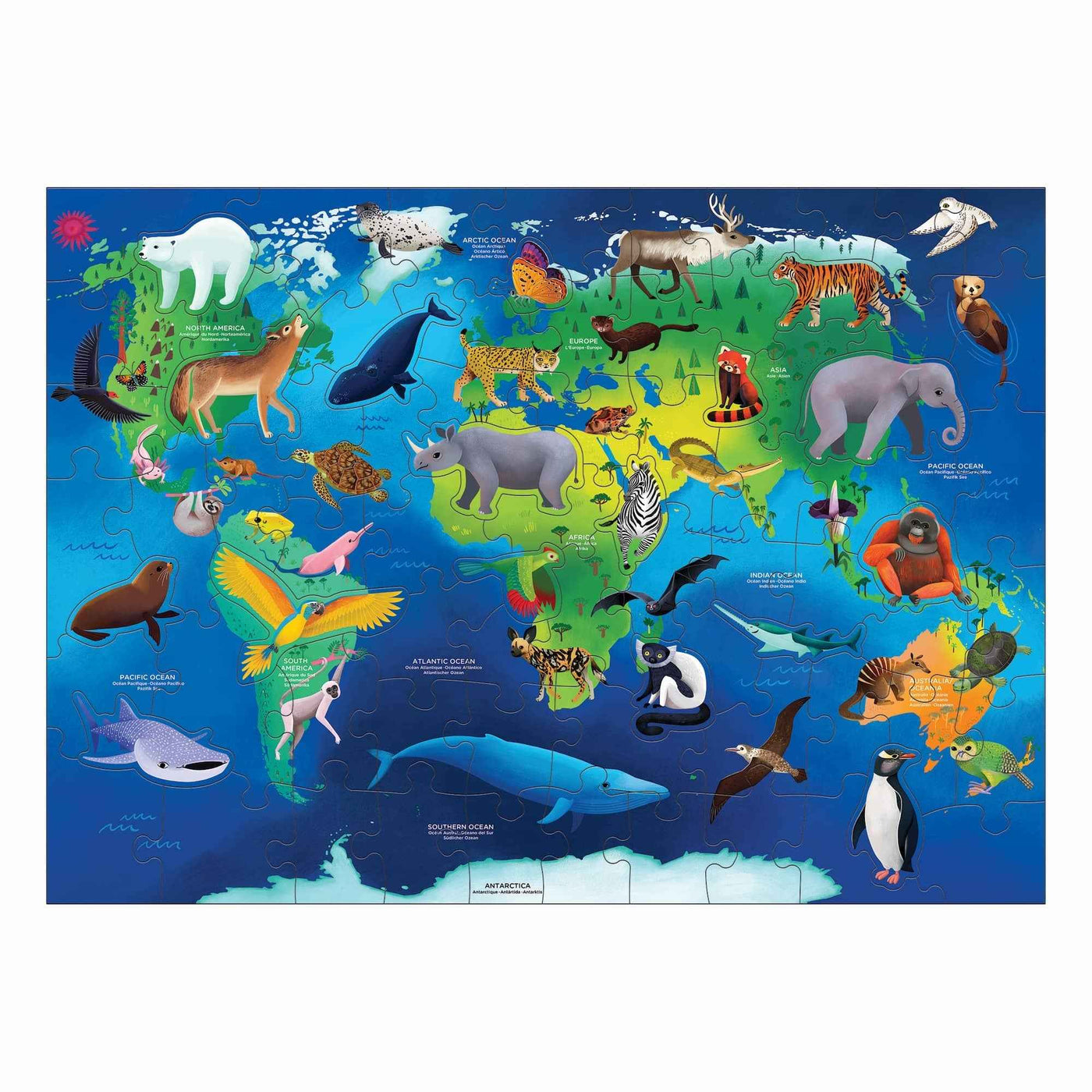 Mudpuppy | Bedreigde Diersoorten Over De Hele Wereld 80-Delige Geografische Puzzel