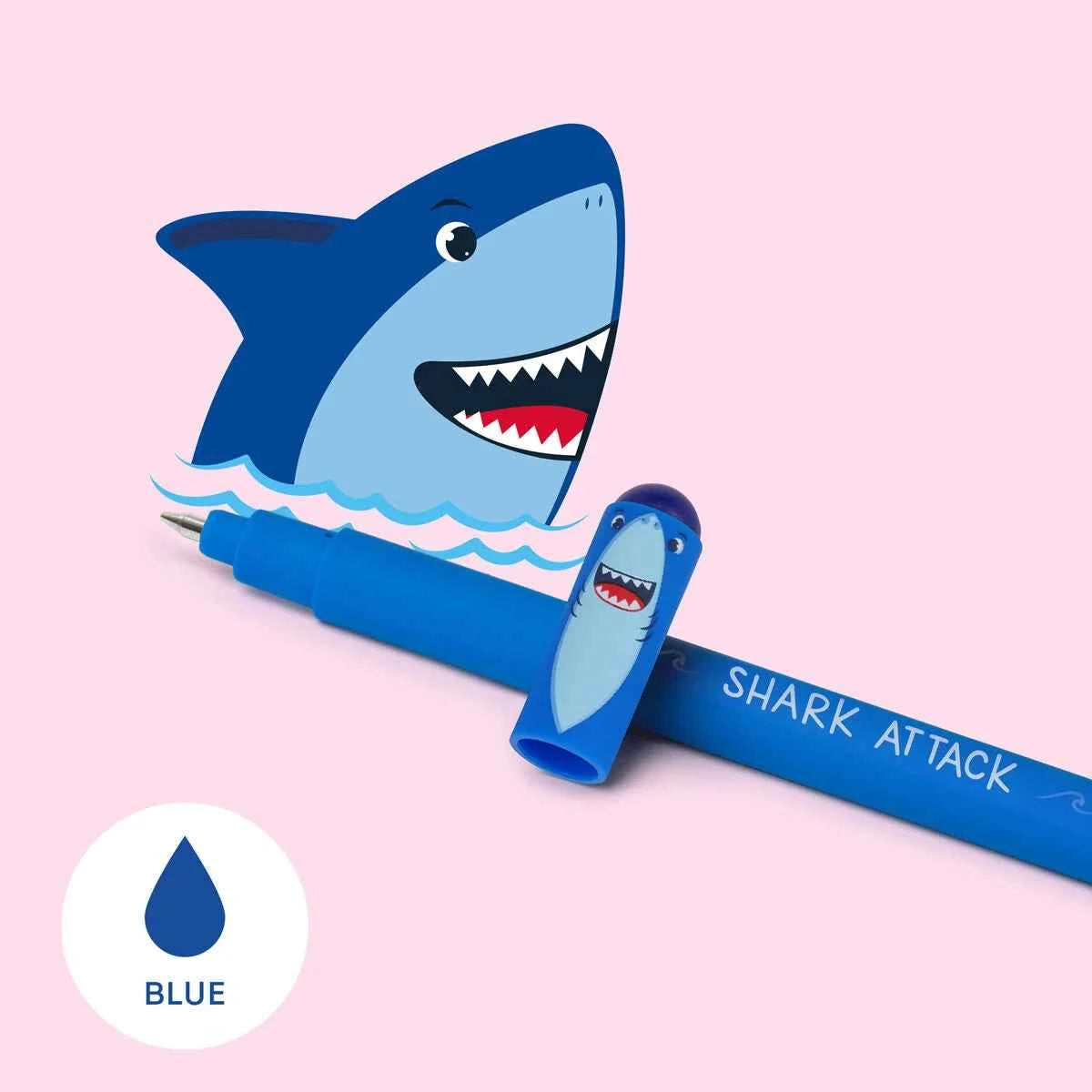 Legami | "Shark Attack" Shark Erasable Gel Pen - Erasable Pen