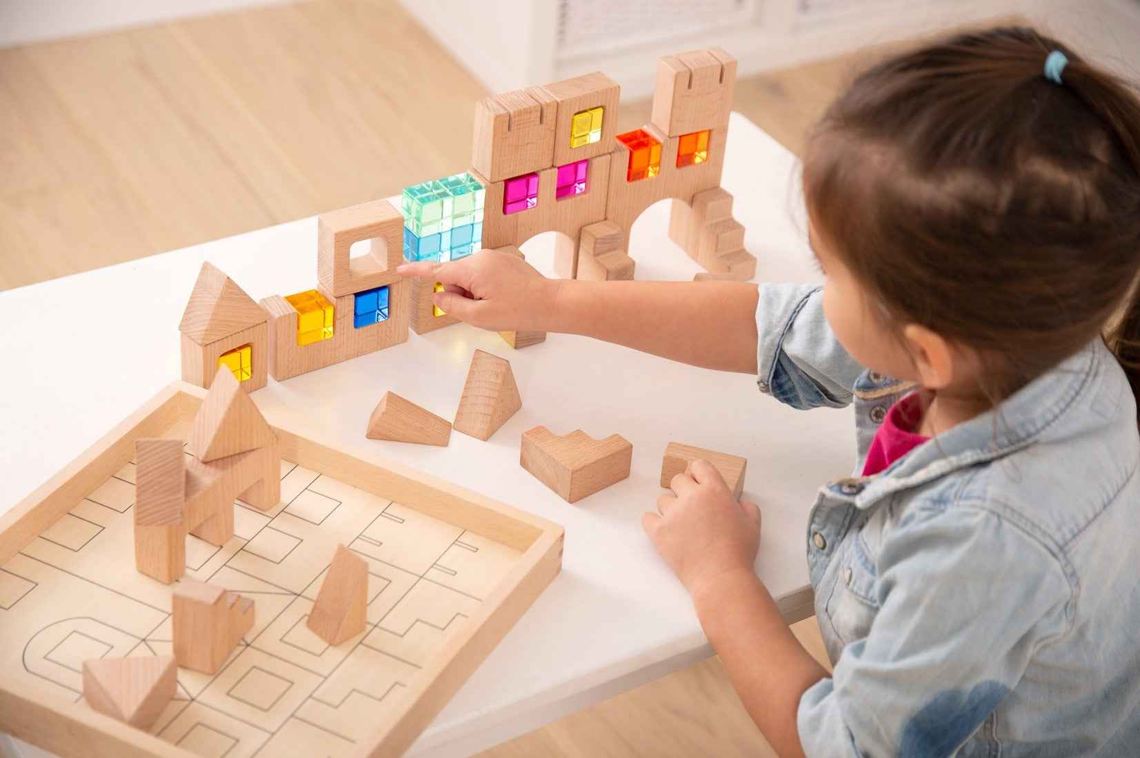 Tickit | Houten Bouwstenen Met Edelstenen